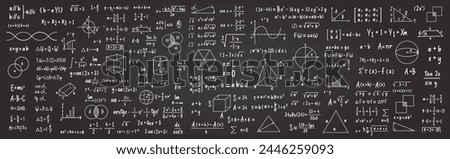 Hand drawn math symbols. Math symbols trendy modern geometric background.