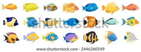 Tropical fish vector cartoon icon