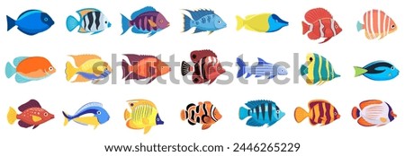 Tropical fish vector cartoon icon