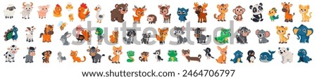 Big Set of animal cartoon vectors set