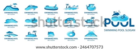 Pool logo set. Design of pool logo design inspirations.