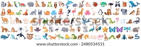 Big Set of animal cartoon vectors set