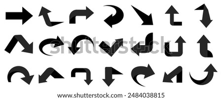 Set arrow icons, pointing up, down, left and right icon