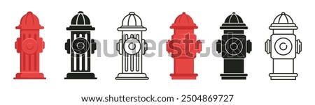 Set of fire hydrant icons. Fire hydrant icon