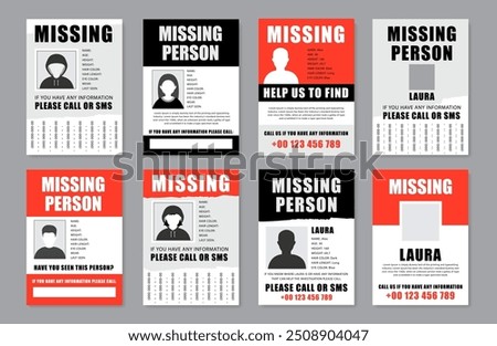 Missing person or wanted person set