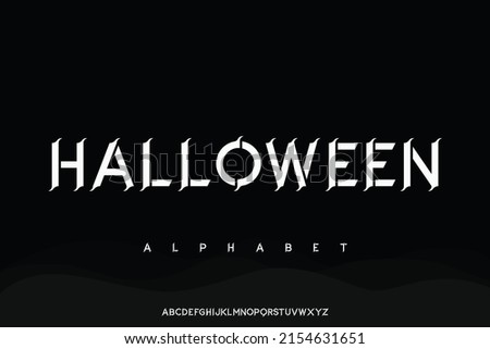 Halloween display alphabet font design with sharp edge style, suitable for display poster, label, album, menu, logo type, scary or horror nuance, and creative design. Vector illustration