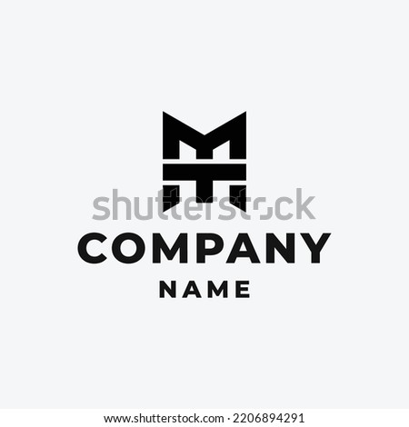 Simple combination M+T letters abstract logo design