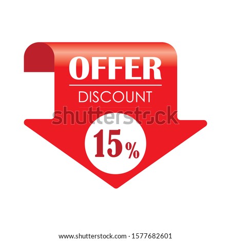 15 Percent off 15% off 15% Discount Sale Off big offer 15% Offer Sale Special Offer Tag Banner