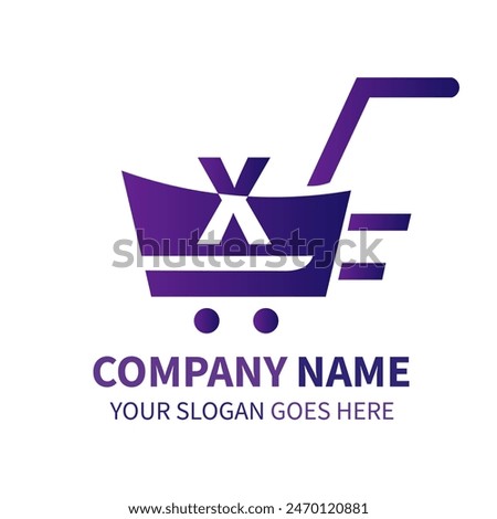 Letter X Shopping Cart Logo Icon Design. Online Shop Logo. App Shopping Logo