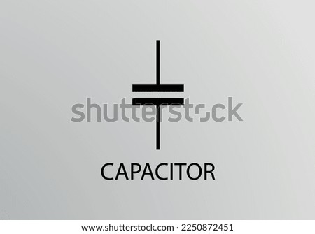 Capacitor Symbol, Vector symbol design. Engineering Symbols.