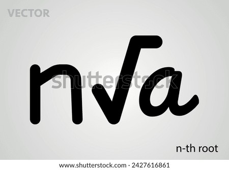 Mathematical symbol icon n-th root, vector illustration