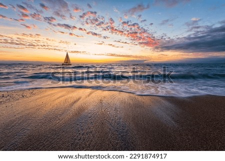 Similar – Image, Stock Photo set sail with blue sky and bright sun