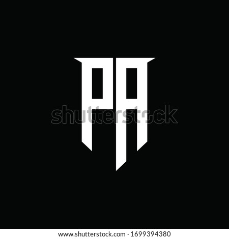 PA logo monogram with emblem shield style design template