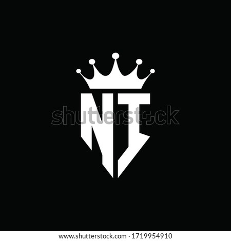 NI logo monogram emblem style with crown shape design template Stok fotoğraf © 