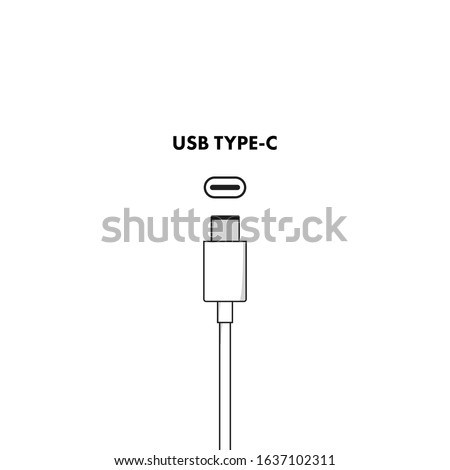 Illustration vector: USB type C icon cable