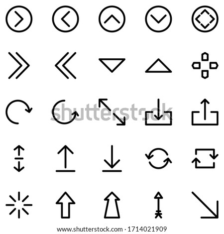 Arrow icon pack. in line style. which contains icons like right, left, up, down, navigation etc. suitable for the needs of your project.
