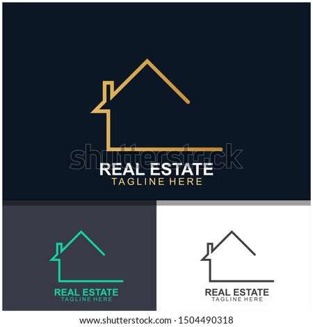 Real estate logo design.  modern and elegant style design. bussines logo design template
