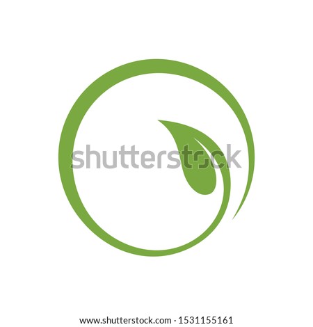 leaf circle vector logo template