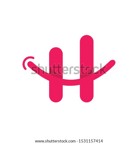 H smile vector logo template Stock fotó © 