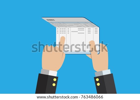 business hand holding account passbook, financial and business concept