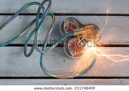 Short Circuit on Extension Cord Economy Concept