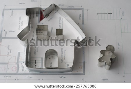 House Blueprint - Build a House Concept - Blueprint Room Names in German Language