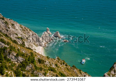 The Two Sisters\' cliffs, Mount Conero, Marche, Italy
