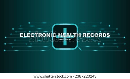 Dynamic electronic health record background, featuring a blend of medical symbols and digital elements. This composition communicates a sense of digital healthcare innovation and efficiency.