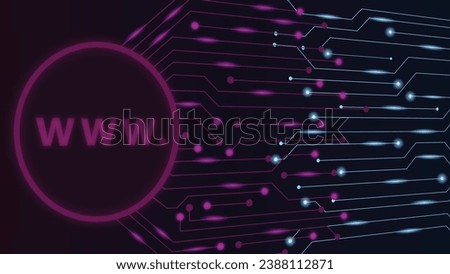 Dynamic domain illustration background, showcasing a digital landscape with domain icons and interconnected elements. This composition conveys a sense of online presence and connectivity.