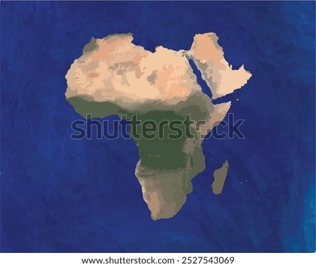 Africa continent map with satellite view design style.