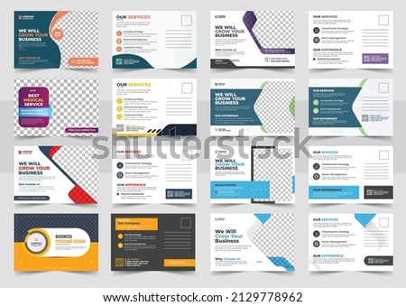 Corporate postcard design template.Corporate Professional Business Postcard Design, Event Card Design, Direct Mail EDDM Template, Invitation Design Bundle