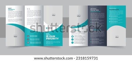 Modern Clinic, Healthcare, Medical Trifold Brochure Template, Medical Clinic Trifold Brochure Layout, Medical ror healthcare trifold brochure template