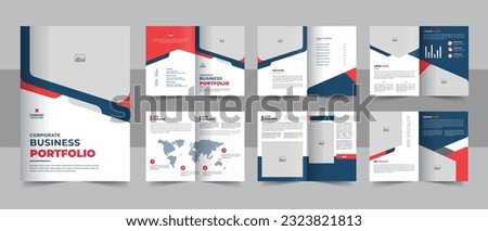 Company profile brochure template layout, Red color shape template design, modern brochure design