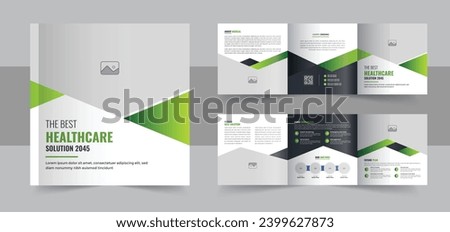 Medical or healthcare square trifold brochure template or Square trifold medical brochure design for checkup, treatment. Medical, healthcare square trifold brochure Clinic Business Brochure template