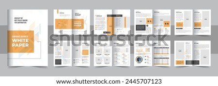 Creative corporate white paper, white paper layout design, Company brochure design template. White Paper Template, Business White Paper Design, A4 Brochure, Company Profile