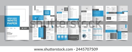 Creative corporate white paper, white paper layout design, Company brochure design template. white paper layout or white paper report brochure design