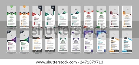 Professional health care and medical agency roll up design, standee banner template, Minimal x Banner, Pull up banner, Modern medical roll up banner. Elegant medical health care rollup template