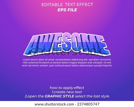 Awesome 3D editable text effect vector template