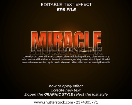 miracle text effect ,typeface font effect, modern, vector template