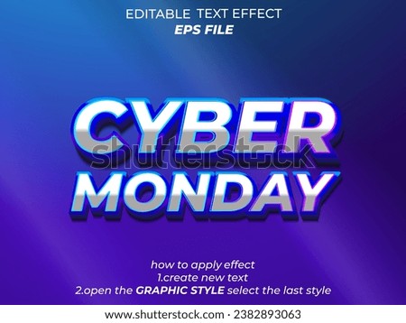 light text effect Cyber Monday . font editable, typography, 3d text. vector template