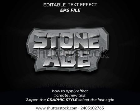 stone age text effect, font editable, typography, 3d text for medieval fantasy and  rpg games. vector template