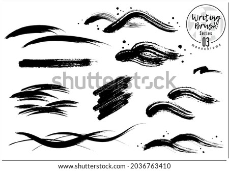 Set of waves, brushes, bristles, and brushes