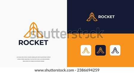 launching rocket logo, rocket vector