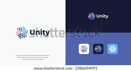 unity logo abstract, logo People and community, Logo for Teams or Groups