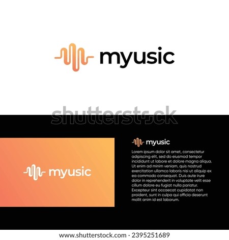 Sound wave logo vector. Music logo symbols