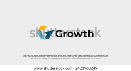 growth logo design letters G. Abstract arrow shape logo design