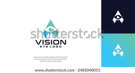 vision logo, letter A eye logo design