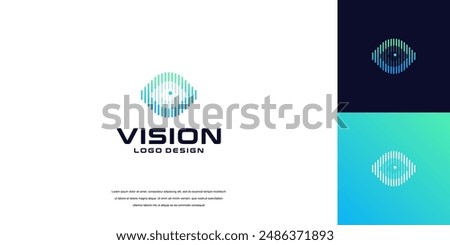 vision logo vector, eye tech logo security idea