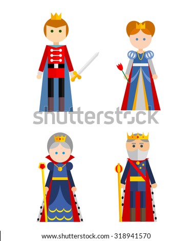 Vector characters collection on white background. Elements for design.