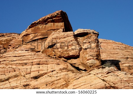 Rock formation with blue sky at Red Rock Canyon in Nevada